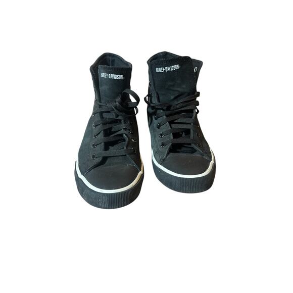 Harley Davidson Mens Baxter black hightop sneaker size 10 - Picture 3 of 10